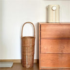 Umbrella Holder with Handle, Wicker Weaving Umbrella Stand, Umbrella Holder for Entryway, Large Capacity Umbrella Stand, Indoor Outdoor Umbrella Stand