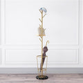 Metal Umbrella Stand with Coat Rack,Modern Umbrella Holder for Entryway,Freestanding Umbrella Rack with Marble Base,Tall Umbrella Storage for Indoor Outdoor Patio(66.9″, Gold Black)