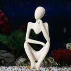 Dnoifne The Thinker Sculpture, Aquarium Ornaments, Abstract Sculpture Statue, Gift Art Decorative, Home Decor Figurine (Left, Large)
