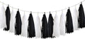 20Pcs Black and White Paper Tassel Garland,Tissue Tassel Banner for Party Decorations