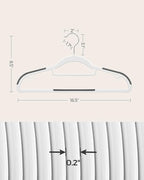 SONGMICS Pack of 50 Coat Hangers, Heavy-Duty Plastic Hangers, Clothes Hangers, White and Dark Gray UCRP020W02