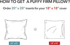 Oubonun 20x20 Outdoor Pillow Inserts (Pack of 2) - Square Waterproof Throw Pillow - Decorative Throw Pillows Insert for Couch Sofa Bed Patio Furniture - White Pillows