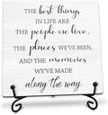 5” Inspirational Wooden Plaque Sign With Metal Support - The Best Things In Life Are The People We Love - Motivational Rustic Wood Sign Decor For Home Bedroom Office Decorations & Gifts - A14