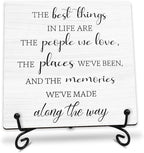 5” Inspirational Wooden Plaque Sign With Metal Support - The Best Things In Life Are The People We Love - Motivational Rustic Wood Sign Decor For Home Bedroom Office Decorations & Gifts - A14