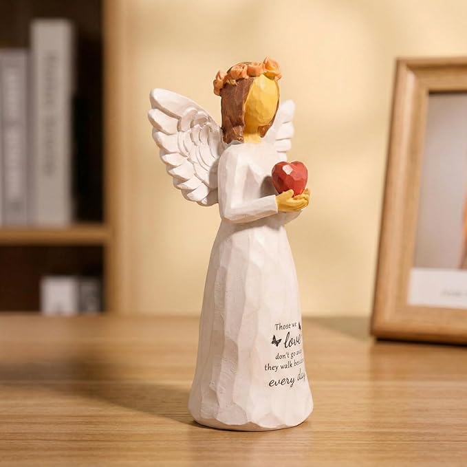 Kohehe Sympathy Gifts for Loss of Loved One, 5.12" Heart Angel Figurine Memorial Gift for Loss of Baby Mom Dad Grandma,Thoughtful Comforting Gifts for Funerals,Memorials, Anniversaries of Loss