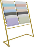 10 Tier Metal Scarf Organizer Holder, Freestanding Scarf Rack, Scarf Holder Organizer for Commercial Clothing Retail Store Towel Rack Ties Belt Pants Hanging (Gold, 47.24 * 15.75 * 57.09in)