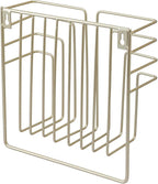MyGift Modern Art Deco Style Brass Tone Metal Wire Floating Magazine Rack and File Folder Holder, Wall Mounted Home or Office Storage for Documents or Mail