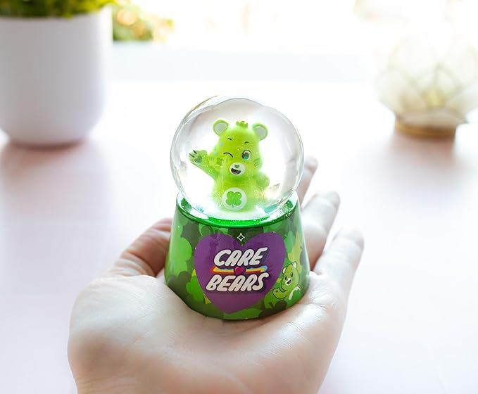 Care Bears Good Luck Bear Light-Up Mini Adult Snow Globe with Glitter Display | 2.5 Inches Tall