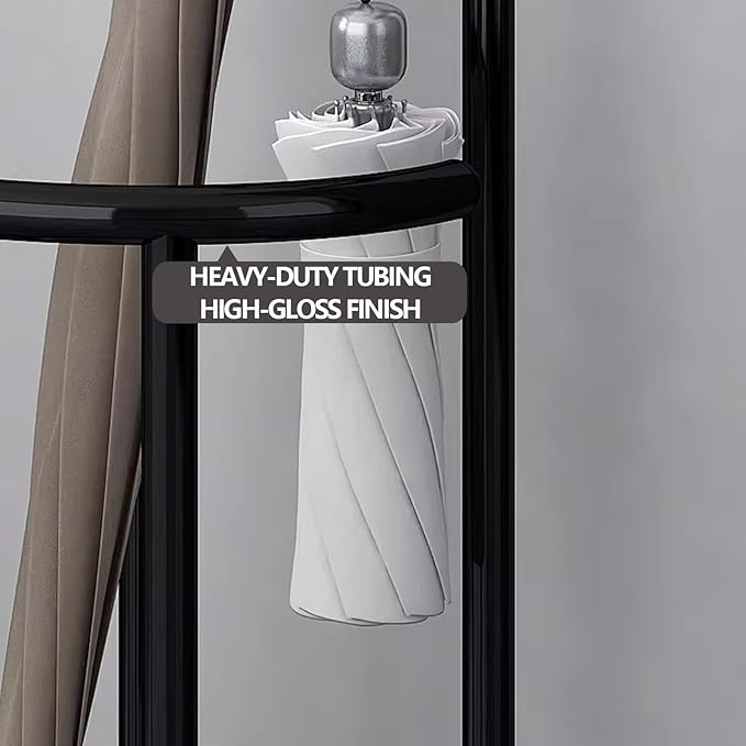 Metal Umbrella Stand, Modern Holder with Removable Water Tray, Standing Cane Storage Organizer for Home, Office, Hotel