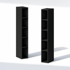 Furinno Fulda 10-Tier Closet Organizers and Storage, Open Shelf, Storage Organizer, 6-Inch Width, for Closet, Bedroom, Blackwood