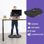 Balance Board for Standing Desk with Massage Ball, Anti-Slip Wobble Board for Office & Home, 360° Rotation Wooden Core Mat for Foot Pain Relief & Anti-Fatigue, Supports 300 lbs