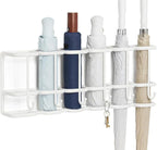 Wall Mounted Umbrella Holder for Entryway, Modern Metal Space-Saving Umbrella Stand Rack Indoor Organizer for Home Office Apartment(White,46.5CM)