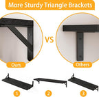 YGEOMER Floating Shelves for Wall, 23in Black Wall Shelves for Living Room, Bathroom, Bedroom, Kitchen, Home Decor (Set of 4)