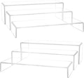 Aminigram Large Acrylic Display Risers, 2 Set - 6 Pack (12”L~11.6”L~11.2”L) Collectibles Display Shelf, Acrylic Risers Display Stands for Show Figures, Cupcake, Perfume, Jewelry, Toys