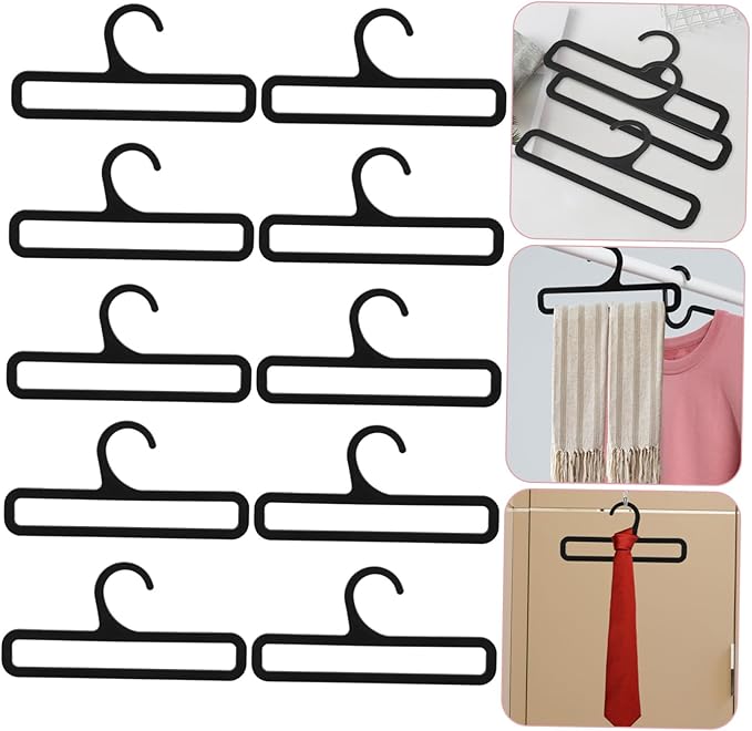 10Pcs Scarf Hanger Organizer Versatile Plastic Belt and Tie Storage Rack for Closet Stylish Scarf Holder for Scarves Ties and Belts Home and Retail Use