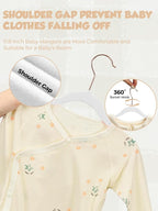 Smartor 11.8" Premium Baby Hangers Velvet for Closet 50 Pack, Durable Kids Felt Hangers Non Slip for Toddler, Baby Clothes Hangers for Childrens on Closet Storage (Rose Gold Hook)- White