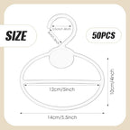 50 Pcs Scarf Hanger Plastic Holder Organizer Space Saving Scarf Organizer Clothes Hanger for Scarves Headscarves Clothing Sorting Storing (Clear)