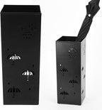 GLOGLOW Nan Metal Umbrella Stand, Carbon Steel, Stylish and Durable Umbrella Holder Bin for Entryway, Home, Office Spaces with 42x16x16cm Ornament (Black)
