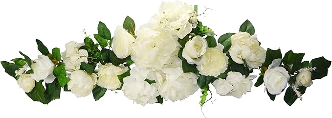32" Rose/Peony/Hydrangea Swag (Cream)