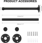 2 Pcs 12 Inch Industrial Pipe Clothes Rack DIY Wall Mounted, Heavy Duty Rustic Vintage Clothing Rod, Metal Garment Bar Multi-Purpose Hanging for Bedroom, Bathroom, Cabinet and Laundry Room