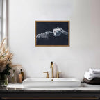 Funny Skeleton Bathroom Wall Art Gothic Skull Hand and Toilet Paper Bathroom Wall Decor Picture, Dark Academia Restroom Poster Canvas Print Painting 12x16 inch Wood Framed