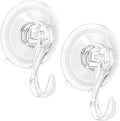2PCS Wreath Hanger, Suction Cup Hooks with Key Lock, Heavy Duty Vacuum Wall Window Shower Suction Cup Hook and Wreath Hanger for Front Door, Wreath Holders, Plastic Hook Cup Holds up to 22 Lbs