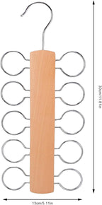 Yinhing 10 Hook Scarf Hanger, Wood Multi Functional Organizer for Scarves Ties Belts, with Smooth Edges and Resilient Design