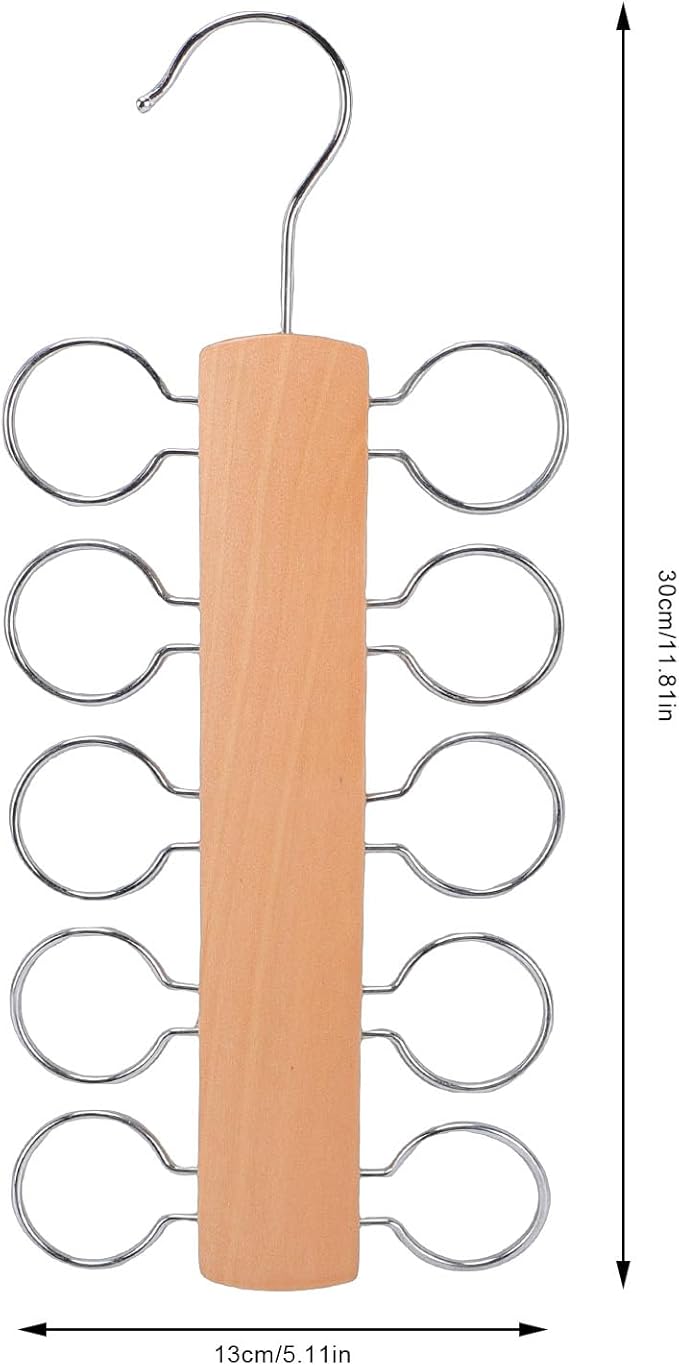 Yinhing 10 Hook Scarf Hanger, Wood Multi Functional Organizer for Scarves Ties Belts, with Smooth Edges and Resilient Design