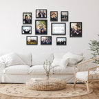 10x10 wood Picture Frame Set of 3, Made of Real Glass for 10x10 Black Frames, Wall and Tabletop Display Photo Frame for Home Décor Gallery Family Wedding Memorial Pic Frame Gift