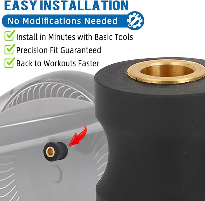 Replacement Roller Wheels for Eclipse 1100HR/A Elliptical - Enhanced PU and Bronze Bushing Design - Quiet and Long-Lasting Exercise Machine Parts (Pair)