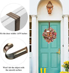 HEYHOUSE Wreath Hanger,2 Pack Christmas Halloween Decorations Adjustable Wreath Hanger for Front Door Decor from 14.9-25", Over The Door Hooks Organizer 20 lbs Larger Hooks Outside Decorations