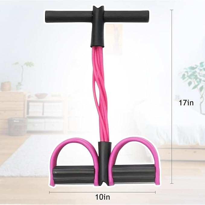 Kammoy 6-Tubes Tension Rope, Multifunction Elastic Yoga Pedal Puller Resistance Band, Natural Latex Tension Rope Fitness Equipment, for Abdomen, Waist, Arm, Leg Stretching Slimming Training