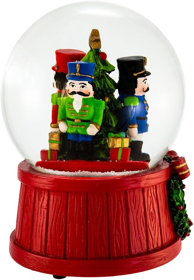 Kurt S. Adler J3257 100mm Wind-Up Musical Nutcracker Snow Globe