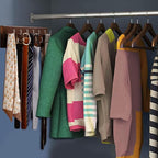 Treehouse Belt Organizer Rack, Holds Over 28 Large Belts, Sturdy Metal & Sturdy Wood Storage Holder for Closet, Versatile, Wall Mounted Belt & Tie Display Hanger for Bedroom - (Walnut) 4.25''Hx16''L