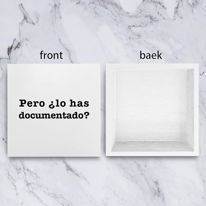 mmiishe Spanish But Did You Document It Wooden Box Sign The Office Gifts Boss Day Gifts for Him Funny Office Boss Gifts for Women Coworkers Decorations for Home Office Desk 5 x 5 Inches