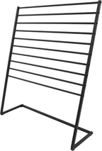 10 Tier Metal Scarf Organizer Holder, Freestanding Scarf Rack, Scarf Holder Organizer for Commercial Clothing Retail Store Towel Rack Ties Belt Pants Hanging (Black, 47.24 * 15.75 * 57.09in)