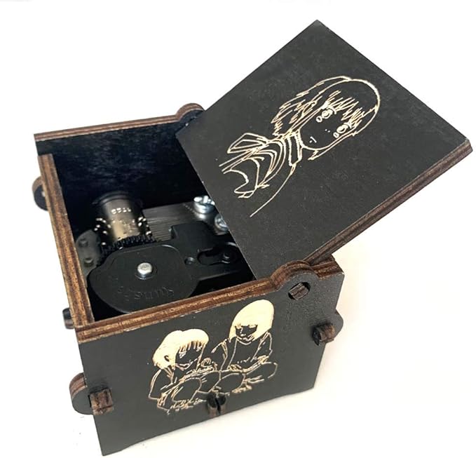 Pursuestar SpAway Always with me Wind Up Music Box, Vintage Engraved Wood Mechanism Musical Gifts for Anime Fans Mother's Day Valentine's Day Christmas Thanksgiving
