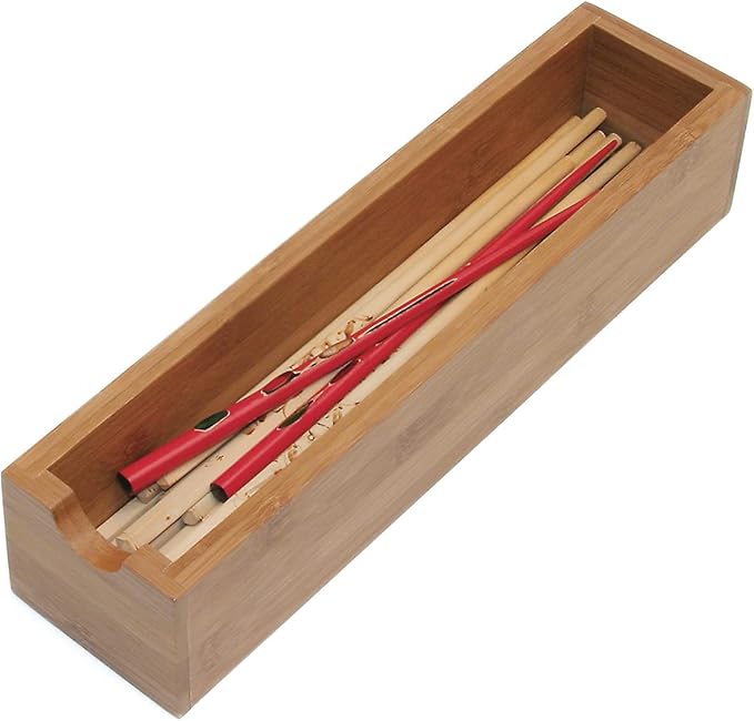 Lipper International 8182S Bamboo Wood Stacking Drawer Organizer Box, 3" x 12"