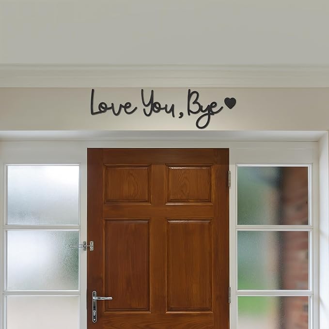 Dripykiaa Love You Bye Wood Sign Home Decor Boho Decor Wall Decor Express Love and Warm for Your Family Lovers Wall Art Gift Hallway Entryway Door Valentine Decorations for Home