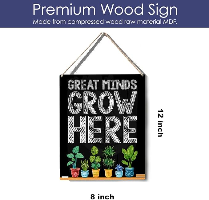 Xiolcxdr Inspirational Classroom Decor Growth Mindset Mental Health Wall Sign First Day of College Teacher's Day Inspirational Cheer Up Gifts for Women Men Teachers Plant Lovers Classroom Wall Decor