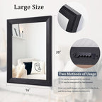 AAZZKANG Black Mirrors for Wall Rectangle Wood Framed Large 20"x16" Decorative Wall Mirror for Bedroom Bathroom Living Room Dressing Room Entryway
