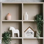 Rustic Home Decor, Bless This Home and All Who Enter House Shaped Wood Family Sign, Farmhouse Living Room Decor