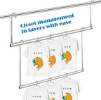Closet Hanging Rod, Adjustable Width and Height Space-Saving Clothes Hanging Bar, 1 Pack Chrome