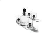 Oneida Barware, 5-Piece Skeleton Whiskey Set, 4 Drinking Glasses & 1 Decanter, Dishwasher Safe, Halloween Decor Indoor, Halloween Table Decorations for Party, Skeleton Themed (4 Glasses, 1 Decanter)