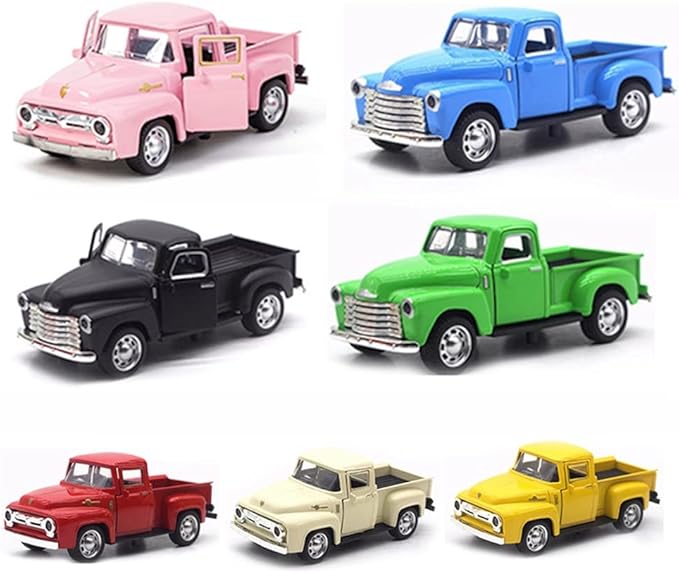 Smaroll Vintage Truck Decor,Pickup Metal Vehicle for Farmhouse Mini Trucks Adornment Home/Table/Desk Xmas Ornaments Festivals Truck Valentine's Day Christmas Decorations