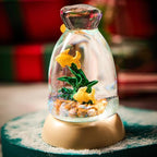 Unique Goldfish Aquarium Snow Globe with Gift Wrapped Box - Decorative Glass Ball with Glitter Water Effect, Ideal for Housewarming & Birthday Gifts, Miniature Tabletop Decor
