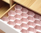 Honeycomb Drawer Divider Suitable for bedroom underwear Socks Cosmetic storage locker sorting 8-piece drawer organizer (Pink)
