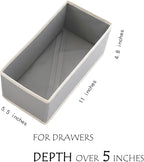 3-Pack Breathable Mesh Drawer Organizer - Foldable Fabric Storage Bins for Underwear, Bras & Socks, Removable Dividers for Closet & Dresser, Light Grey