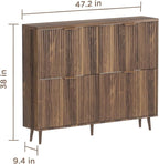 Shoe Cabinet Storage,Modern Freestanding Organizer with 4 Flip Drawers,Narrow Shoe Rack Cabinet for Entryway,Walnut