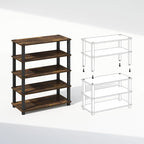 Furinno Turn-S-Tube Storage Shelves Set of 2, 3-Tier Stackable Standing Shelf, Open Corner Shelf, for Organization and Storage, Living Room, Garage, Home Office, Amber Pine